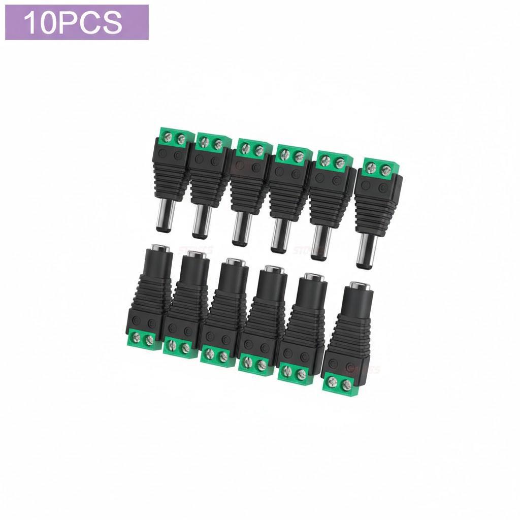 12V DC Power Connector 5.5x2.1mm Male Female Adapter LED Strip CCTV Security Camera Wire Plug Connector Terminal
12V DC Power Connector 5.5x2.1mm Male Female Adapter LED Strip CCTV Security Camera Wire Plug Connector Terminal