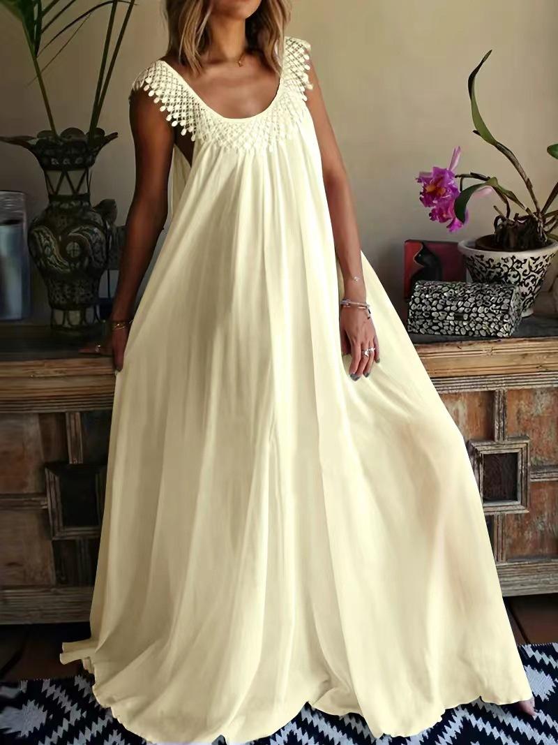 Summer European and American simple solid color high-end dress 5XL жовтий
Summer European and American simple solid color high-end dress 5XL жовтий