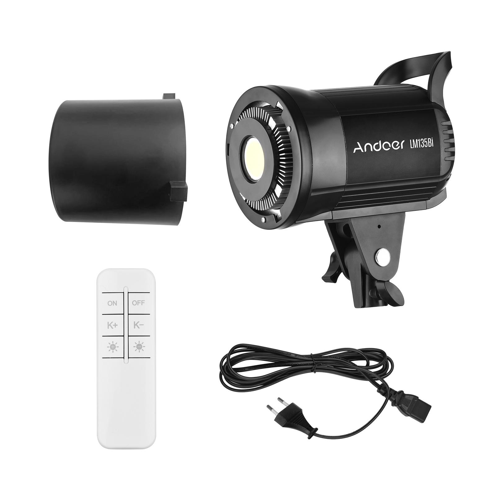 Andoer LM135Bi LED Fill Light 135W 3000K-5600K Studio Video Light Bowens Mount for Product Portrait Wedding Live Streaming
Andoer LM135Bi LED Fill Light 135W 3000K-5600K Studio Video Light Bowens Mount for Product Portrait Wedding Live Streaming
