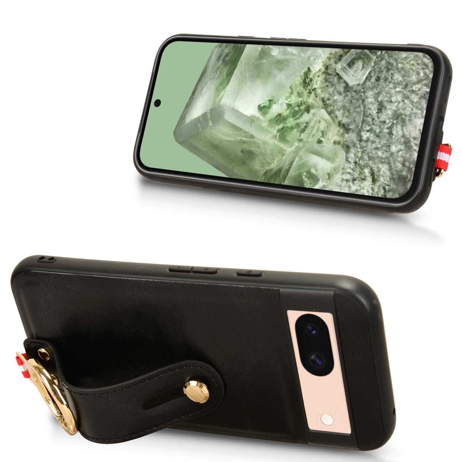 For Google Pixel 8a Cell Phone Case Anti-scratch PU Leather+PC+TPU Wristband Cover Black
For Google Pixel 8a Cell Phone Case Anti-scratch PU Leather+PC+TPU Wristband Cover Black