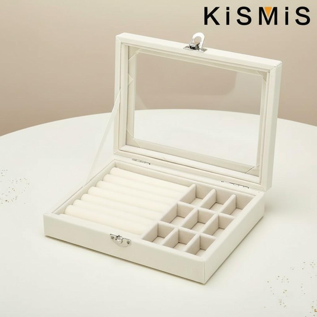 Velvet Jewelry Organizer Box with Clear Lid Dust-Proof Storage Tray for Rings Earrings Multi-Piece Display Holder бежевый
Velvet Jewelry Organizer Box with Clear Lid Dust-Proof Storage Tray for Rings Earrings Multi-Piece Display Holder бежевый