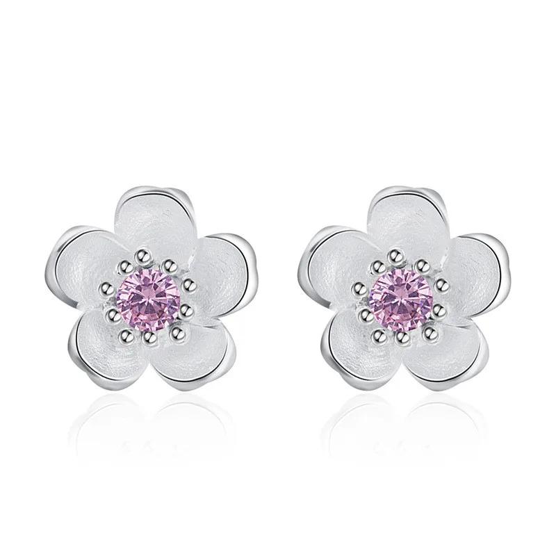 Real 925 Sterling Silver Cherry Blossoms Stud Earrings For Women Wedding Gift Female pendientes mujer moda aretes de mujer розовый
Real 925 Sterling Silver Cherry Blossoms Stud Earrings For Women Wedding Gift Female pendientes mujer moda aretes de mujer розовый