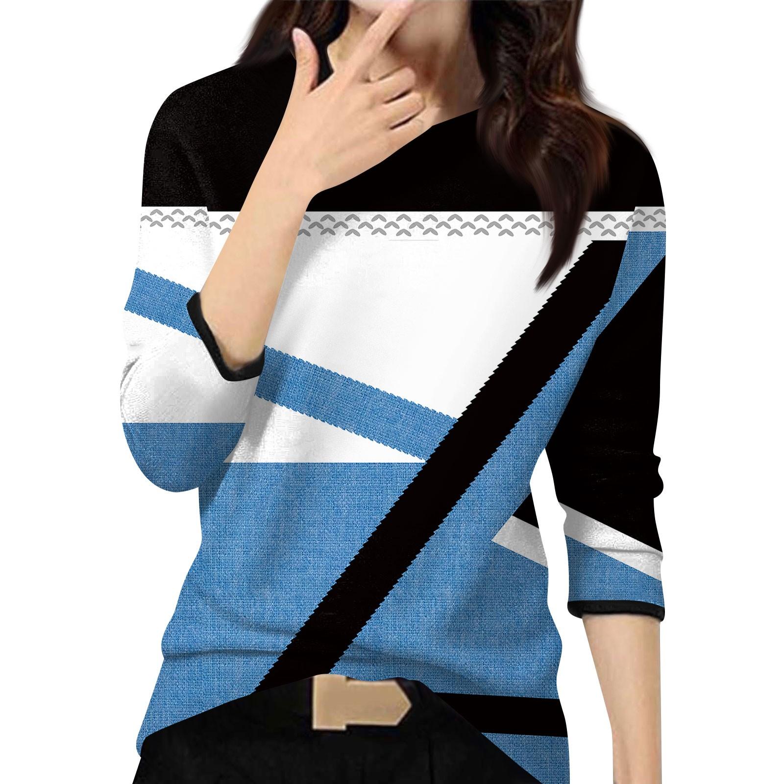 Женский повседневный модный топ с цветными блоками и лоскутным узором, круглый вырез, длинный рукав, пуловер XL светло-синий
Женский повседневный модный топ с цветными блоками и лоскутным узором, круглый вырез, длинный рукав, пуловер XL светло-синий