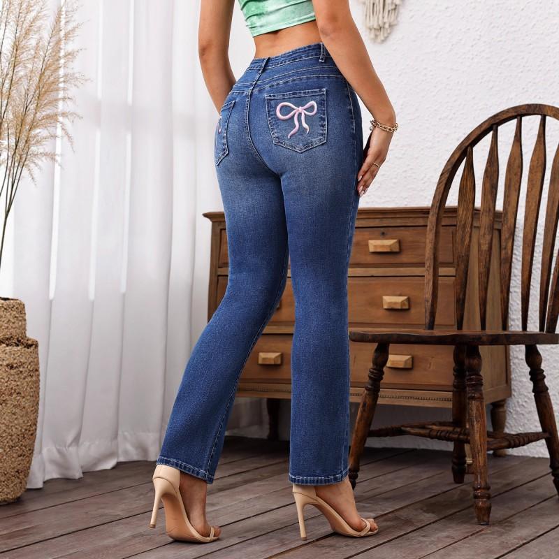 High-waisted Embroidered Jeans Rich Denim Blue Belly Hip Lifting Slightly M
High-waisted Embroidered Jeans Rich Denim Blue Belly Hip Lifting Slightly M