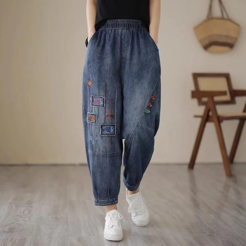 Plus Size Jeans Casual Spring and Autumn Embroidery Large Size Elastic High Waist Harem Loose and Thin Daddy Long Pants XXXL синій
Plus Size Jeans Casual Spring and Autumn Embroidery Large Size Elastic High Waist Harem Loose and Thin Daddy Long Pants XXXL синій