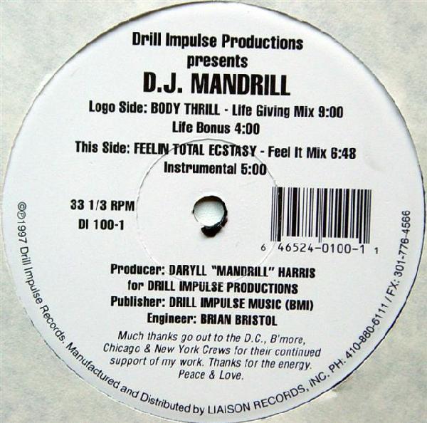 12inch Record DARYLL MANDRILL HARRIS - Body Thrill / Feelin Total Ecstasy DI1001 Drill Impulse R 1997 US Dance & Electronica Used
12inch Record DARYLL MANDRILL HARRIS - Body Thrill / Feelin Total Ecstasy DI1001 Drill Impulse R 1997 US Dance & Electronica Used