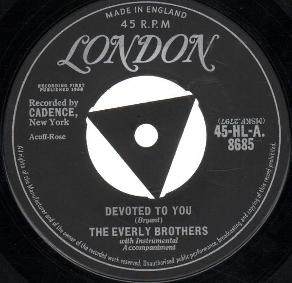 7inch Record EVERLY BROTHERS - Bird Dog / Devoted To You 45HLA8685 London Records 1958 UK Rock Used
7inch Record EVERLY BROTHERS - Bird Dog / Devoted To You 45HLA8685 London Records 1958 UK Rock Used
