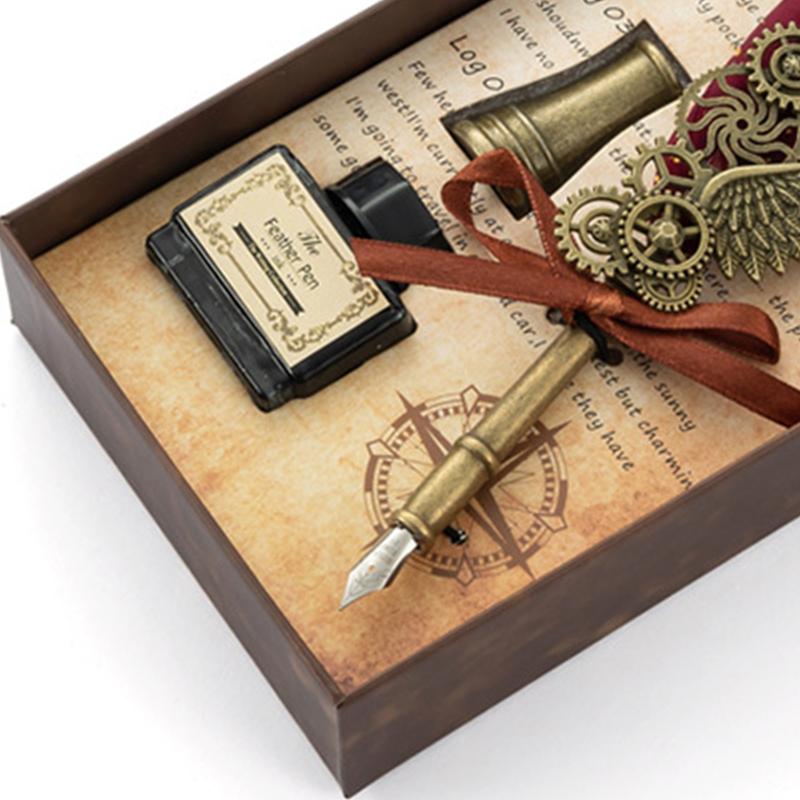 Набор перьевой ручки и печати из сургуча в ретро европейском стиле, перьевая ручка со стальным пером, набор чернил, винный вино красного
Набор перьевой ручки и печати из сургуча в ретро европейском стиле, перьевая ручка со стальным пером, набор чернил, винный вино красного