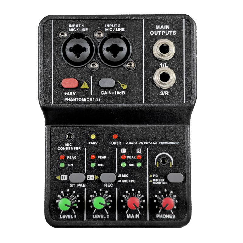 2-Channel USB Mixer with 48V Power Supply for Live Streaming, Singing, Guitar Recording, and Phone Monitoring.
2-Channel USB Mixer with 48V Power Supply for Live Streaming, Singing, Guitar Recording, and Phone Monitoring.