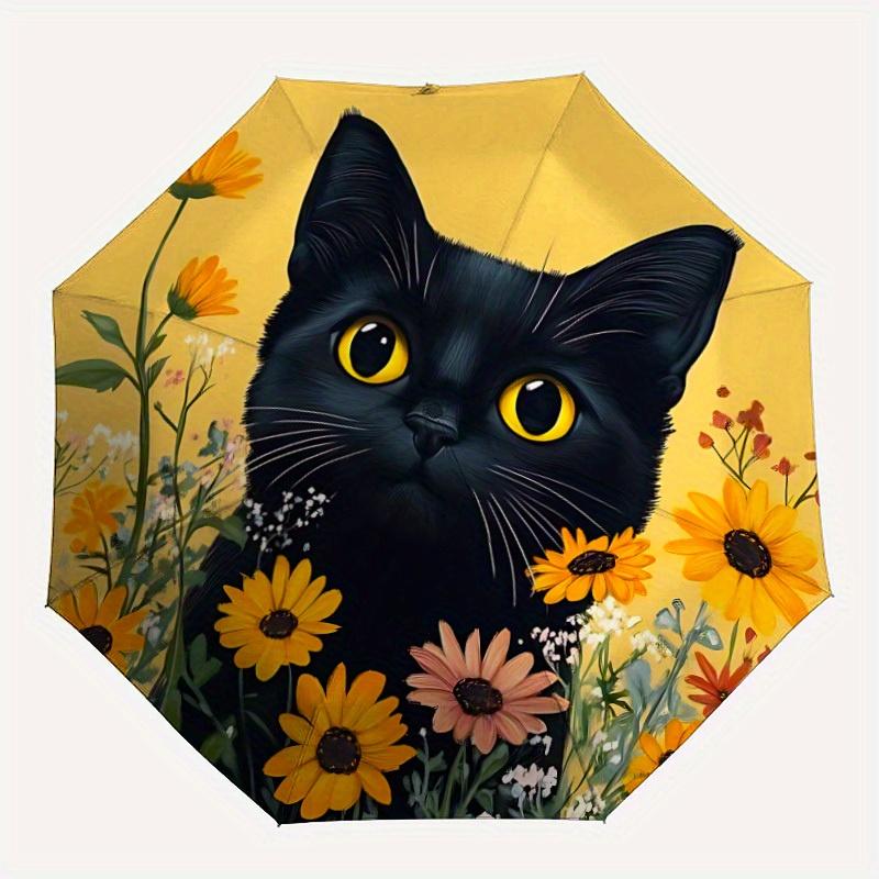 1pc Black Cat Floral Print Automatic Open/close Folding Umbrella, Compact Portable Travel Umbrella, Perfect Birthday/Christmas, Cute Umbrell
1pc Black Cat Floral Print Automatic Open/close Folding Umbrella, Compact Portable Travel Umbrella, Perfect Birthday/Christmas, Cute Umbrell