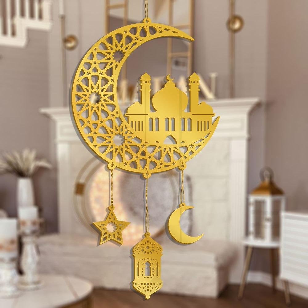 Moon Stars Eid Mubarak Wall Pendant Gold Ramadan Kareem Door Sign Muslim Islamic Style 4
Moon Stars Eid Mubarak Wall Pendant Gold Ramadan Kareem Door Sign Muslim Islamic Style 4