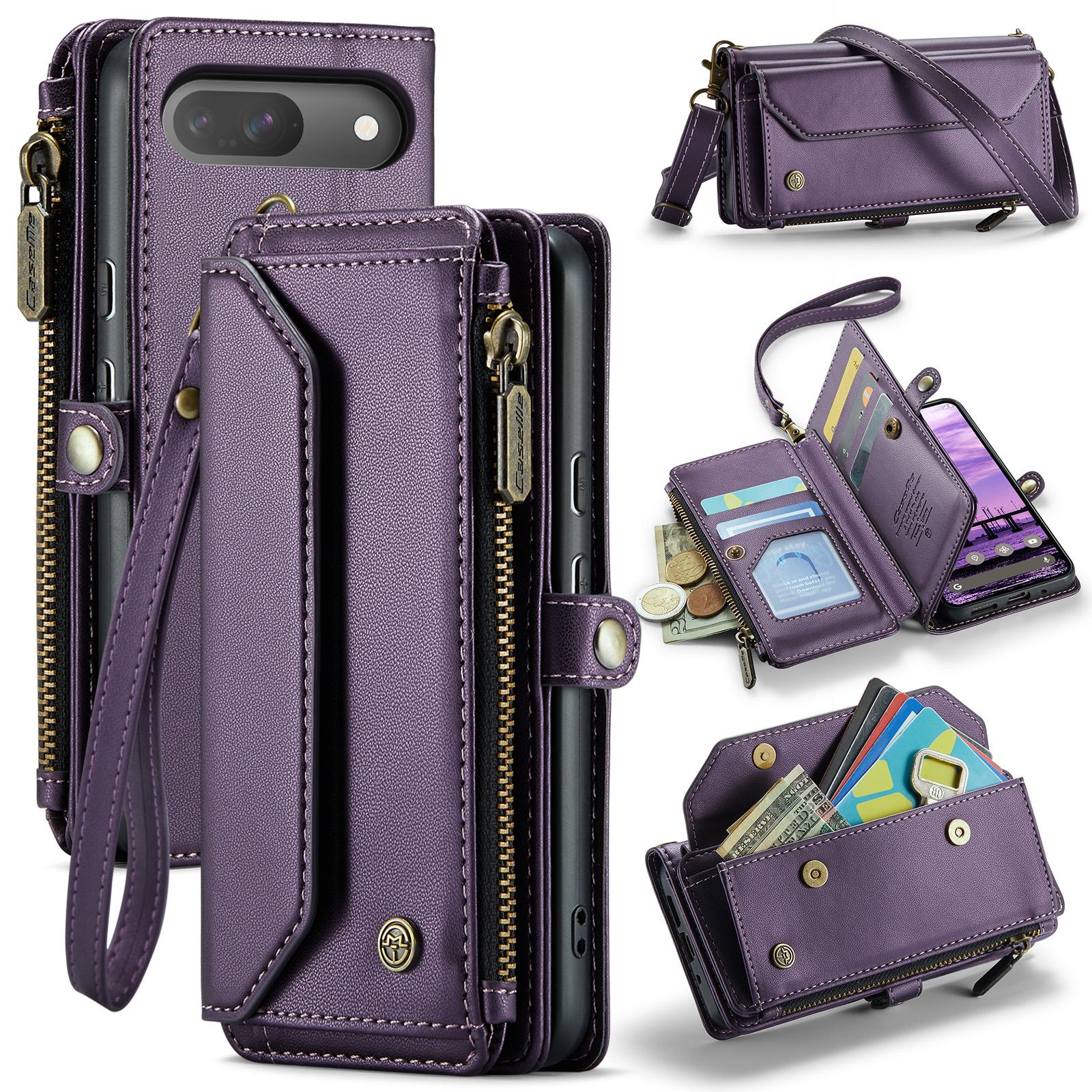 For Google Pixel 10 Pro/Google Pixel 10 Leather Case CASEME C36 Zipper 10 Card Slots Phone Cover with Straps Purple
For Google Pixel 10 Pro/Google Pixel 10 Leather Case CASEME C36 Zipper 10 Card Slots Phone Cover with Straps Purple