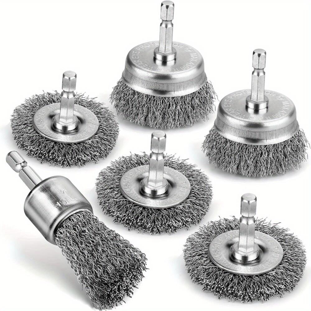 Professional Carbon Steel Wire Wheel Brush Bits - Rust Cleaning Attachment with 1/4 Hex Shank, Cup Brush
Professional Carbon Steel Wire Wheel Brush Bits - Rust Cleaning Attachment with 1/4 Hex Shank, Cup Brush