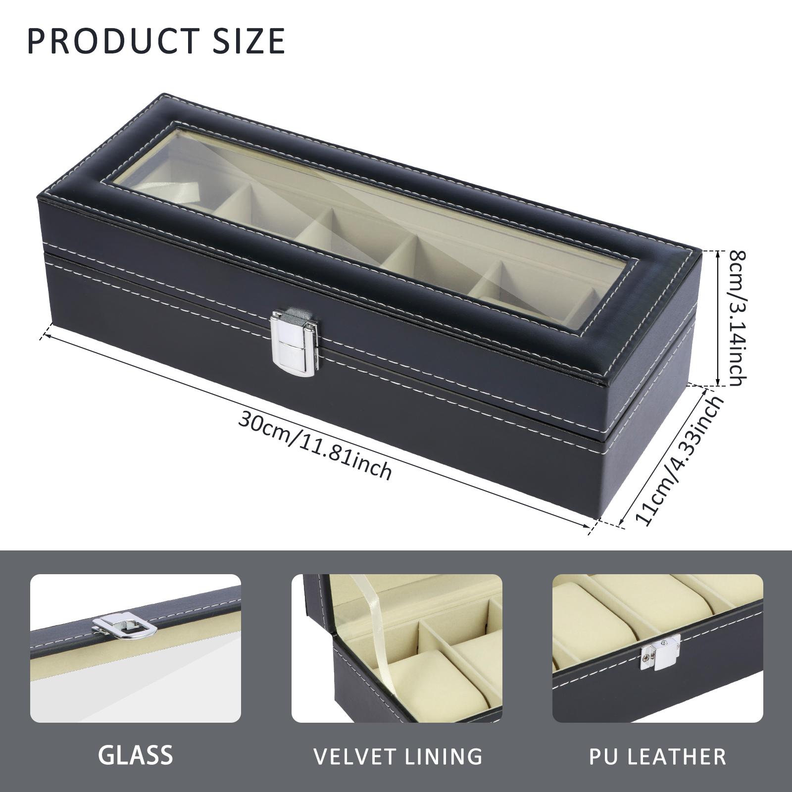 6/12 Slots PU Leather Watch Storage Box for Men Lockable Watch Display Case with Glass Lid Watch holder Male Christmas Gifts
6/12 Slots PU Leather Watch Storage Box for Men Lockable Watch Display Case with Glass Lid Watch holder Male Christmas Gifts