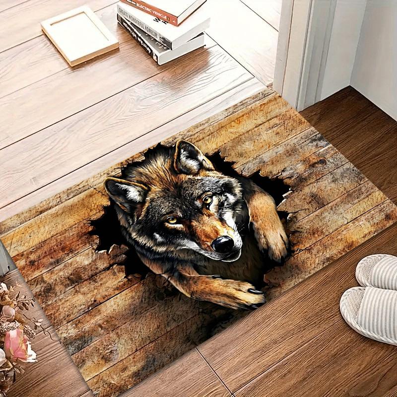 3D Illusion Wolf Doormat Realistic Wood Grain Non-Slip Washable Rug Carpet Idea for Entryway Front Porch Patio Minimalist 40x60CM
3D Illusion Wolf Doormat Realistic Wood Grain Non-Slip Washable Rug Carpet Idea for Entryway Front Porch Patio Minimalist 40x60CM