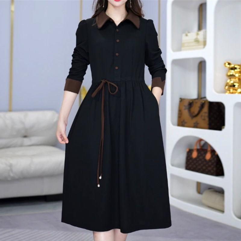 2025 Spring Women s Slimming Tie-Up Polo Collar Color Block Mid-Length Dress - Light Luxury Style L: 100-115 lbs
2025 Spring Women s Slimming Tie-Up Polo Collar Color Block Mid-Length Dress - Light Luxury Style L: 100-115 lbs