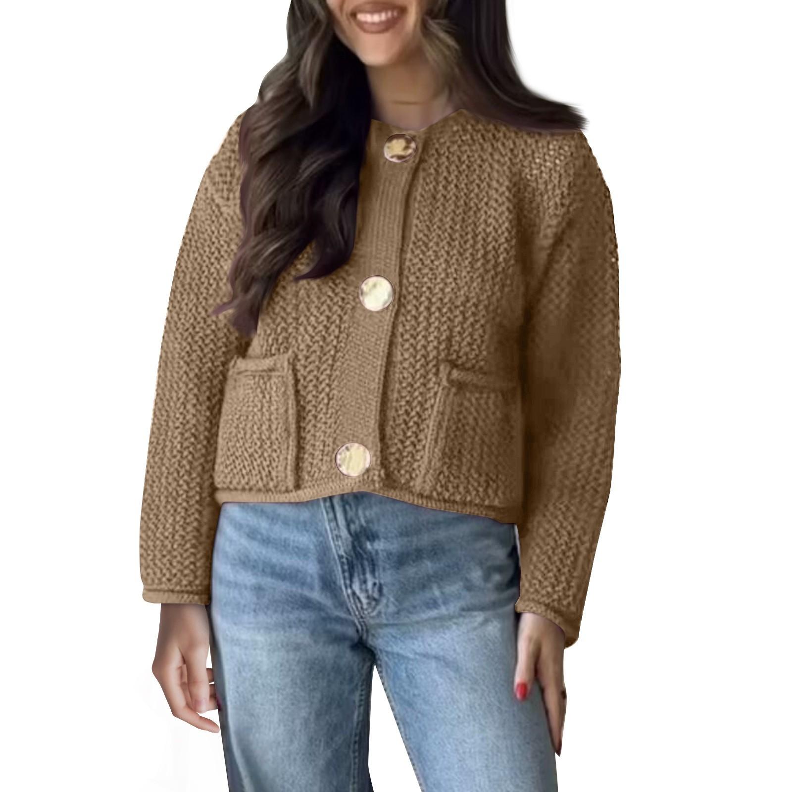 Женская однотонная куртка-свитер с круглым вырезом и длинными рукавами M верблюд
Женская однотонная куртка-свитер с круглым вырезом и длинными рукавами M верблюд