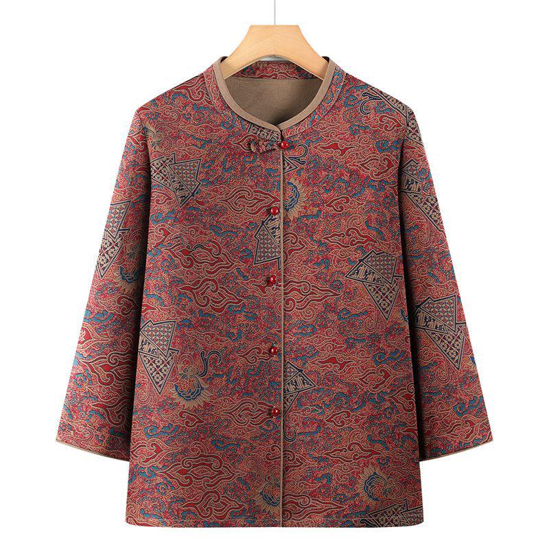 Mom s Stylish Spring Top: Printed Stand Collar Shirt with Frog Buttons for Elderly Women 5XL (for 142-160 kg)
Mom s Stylish Spring Top: Printed Stand Collar Shirt with Frog Buttons for Elderly Women 5XL (for 142-160 kg)