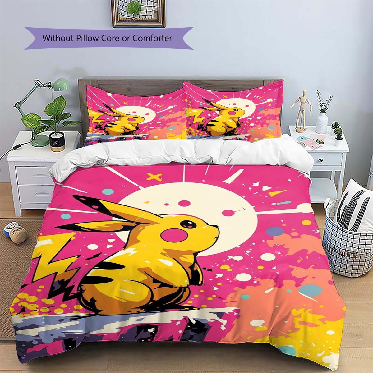 Pikachu Patterned Pillowcase & Duvet Cover Set Stylish Decor Anime Bedding for Bedroom Great Holiday Gift for Anime Fans.-TING 135x200cm
Pikachu Patterned Pillowcase & Duvet Cover Set Stylish Decor Anime Bedding for Bedroom Great Holiday Gift for Anime Fans.-TING 135x200cm