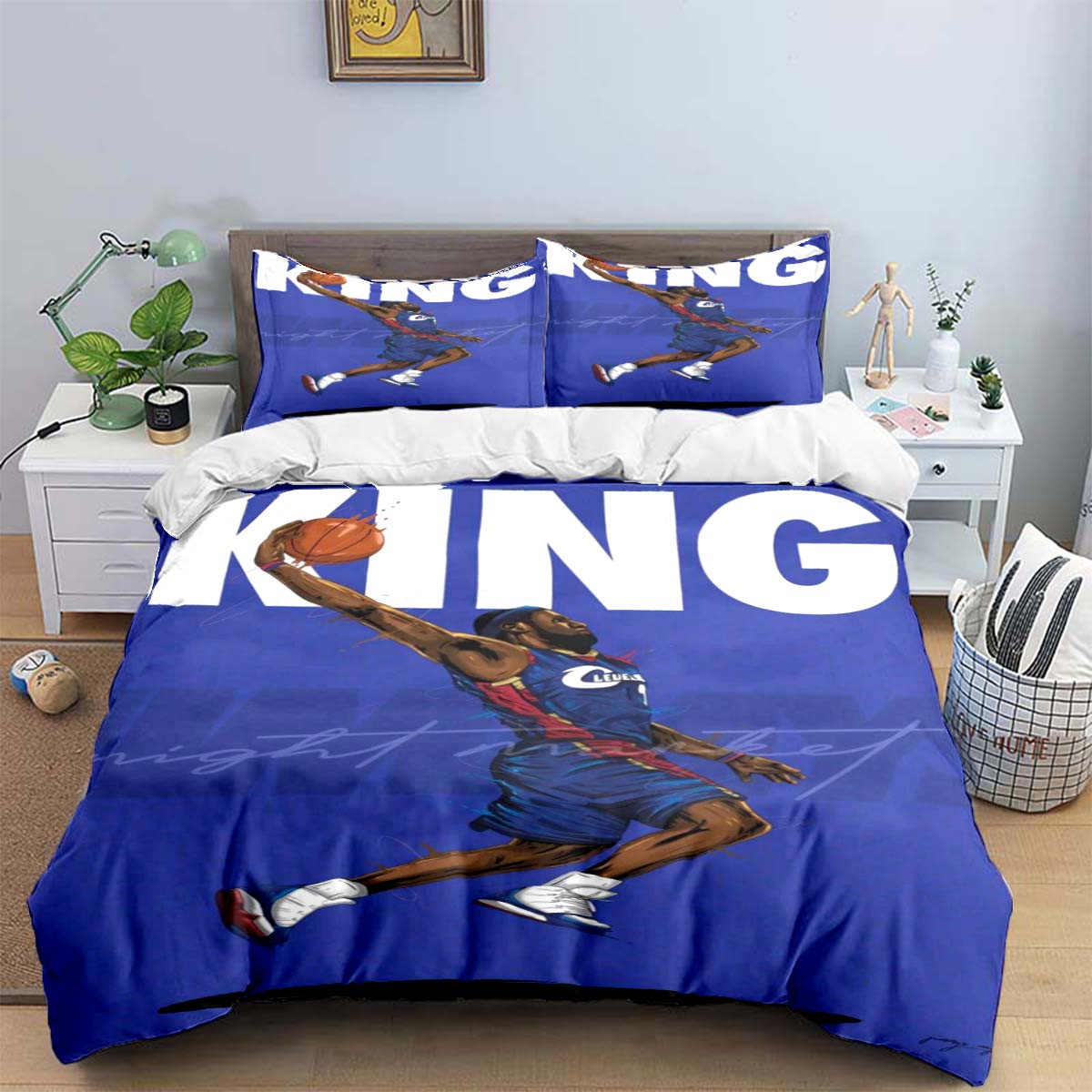 Fashion Basketball Star A-Lebron J-James Printing Bedding Set Duvet Cover Comforter Bed Youth Kids Girl Boys Birthday Gift EU Single(135*200cm)3pcs
Fashion Basketball Star A-Lebron J-James Printing Bedding Set Duvet Cover Comforter Bed Youth Kids Girl Boys Birthday Gift EU Single(135*200cm)3pcs