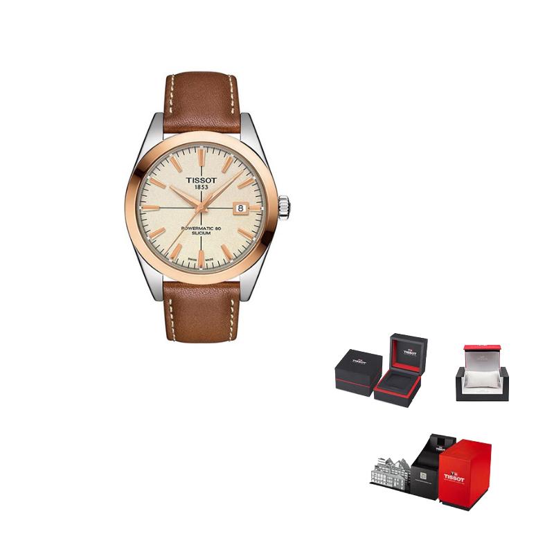 TISSOT Gentleman Automatic Mechanical Movement Gold Plated Men s Watches Watch 40mm Gold Dial T927.407.46.261.00 Brown Strap
TISSOT Gentleman Automatic Mechanical Movement Gold Plated Men s Watches Watch 40mm Gold Dial T927.407.46.261.00 Brown Strap