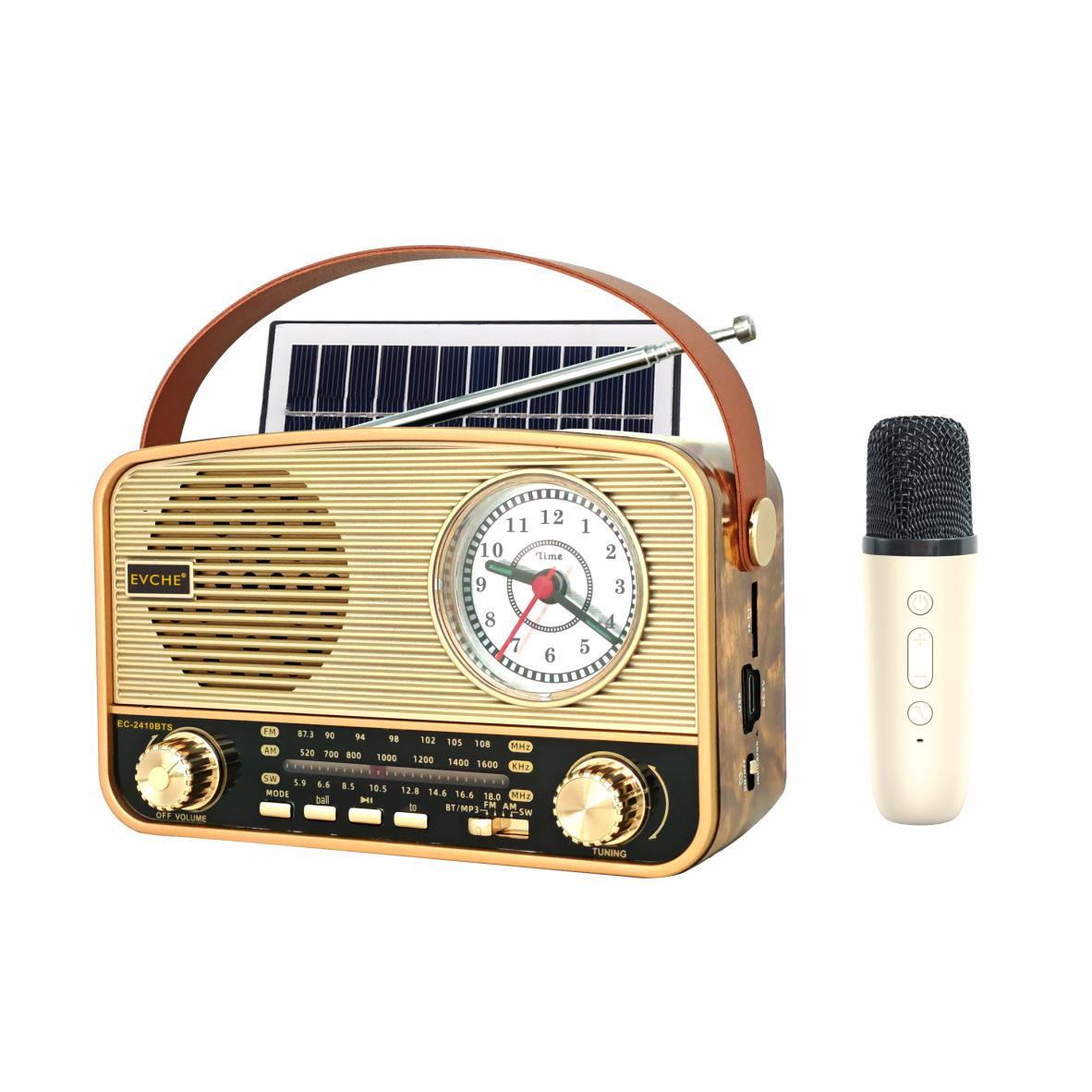 Solar-Powered Retro Clock & Bluetooth Radio for Seniors 2410S Includes 1 Microphone
Solar-Powered Retro Clock & Bluetooth Radio for Seniors 2410S Includes 1 Microphone