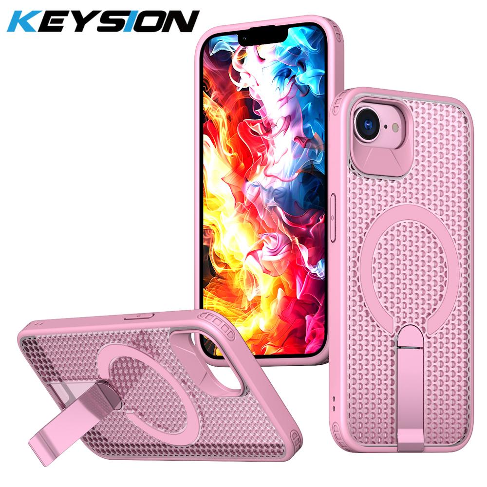 KEYSION Hollow Heat Dissipation Case for MagSafe for iPhone 17e 16e Magnetic Cooling Hide Kickstand Shockproof Phone Back Cover for iPhone 16e рожевий
KEYSION Hollow Heat Dissipation Case for MagSafe for iPhone 17e 16e Magnetic Cooling Hide Kickstand Shockproof Phone Back Cover for iPhone 16e рожевий