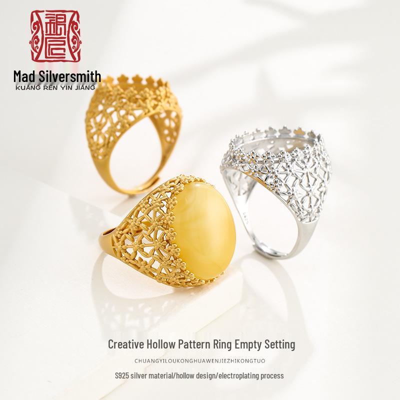 Vintage Women s Filigree 925 Sterling Silver Ring Setting with Amber Jade Gemstone Adjustable
Vintage Women s Filigree 925 Sterling Silver Ring Setting with Amber Jade Gemstone Adjustable