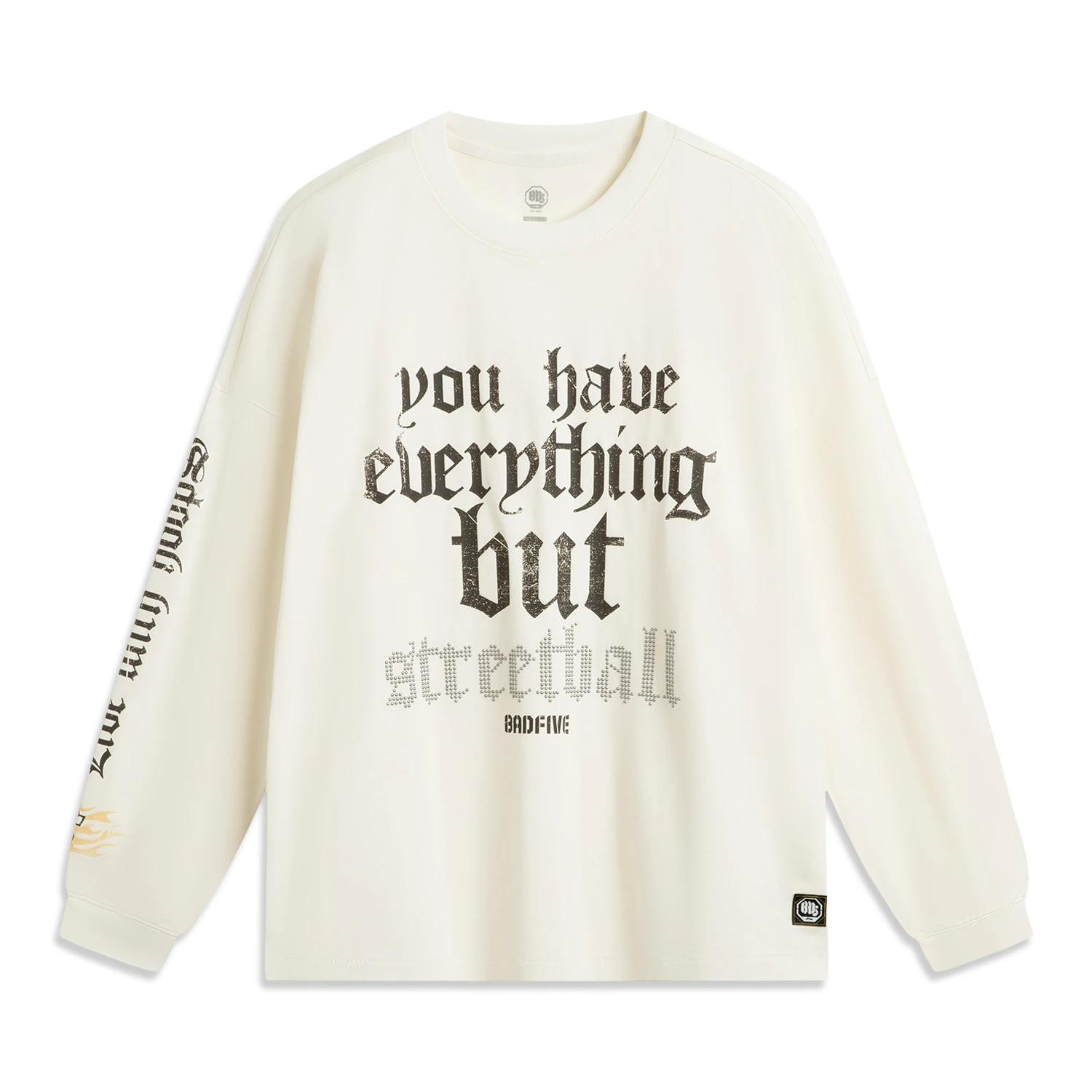 Li Ning Badfive Letter Round Neck Breathable Versatile Loose Long Sleeve T-Shirt Men Tops Off-White AHSV007-5 M
Li Ning Badfive Letter Round Neck Breathable Versatile Loose Long Sleeve T-Shirt Men Tops Off-White AHSV007-5 M