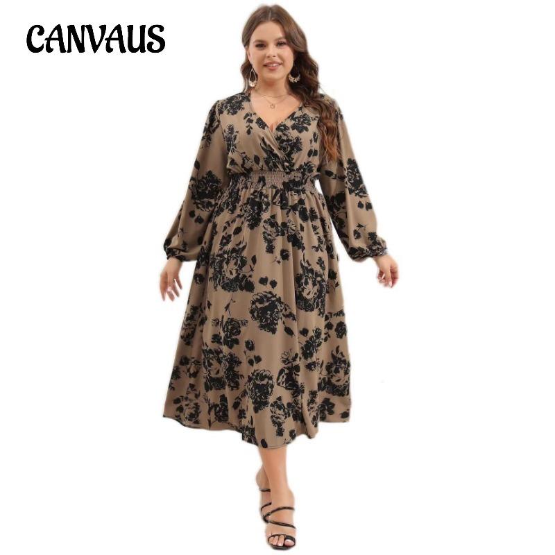 Весенне-осеннее женское платье больших размеров с v-образным вырезом на талии и цветочным принтом
Весенне-осеннее женское платье больших размеров с v-образным вырезом на талии и цветочным принтом