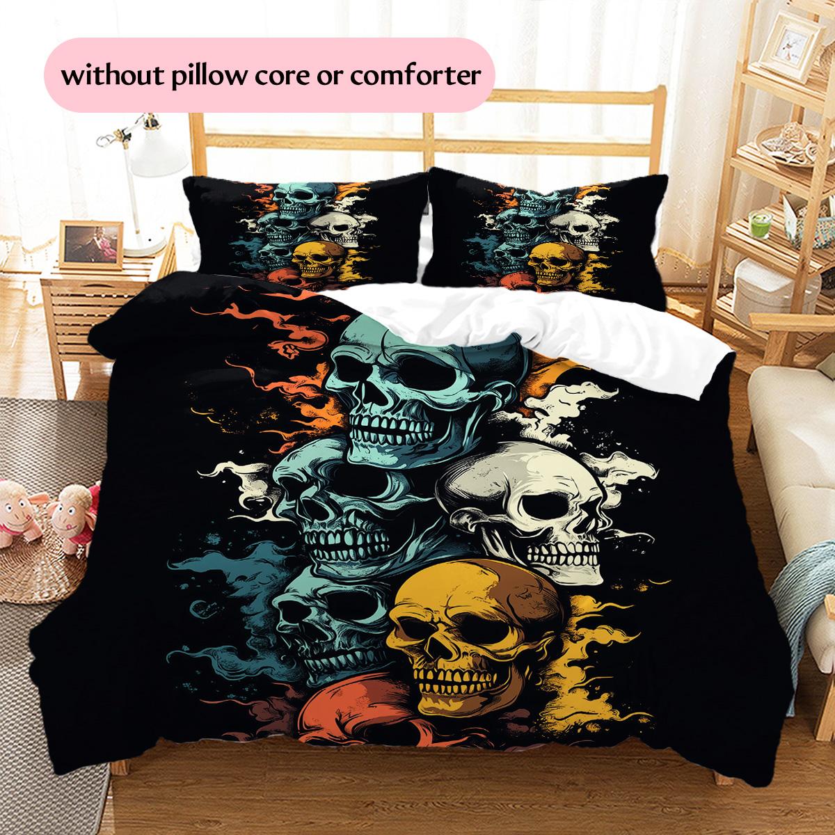 Colorful skull Pattern Bedding Quilt Set Quilt Cover Pillowcase Home Decoration Gift (1 * duvet cover + 2 * pillowcase, without core) 135x200cm
Colorful skull Pattern Bedding Quilt Set Quilt Cover Pillowcase Home Decoration Gift (1 * duvet cover + 2 * pillowcase, without core) 135x200cm