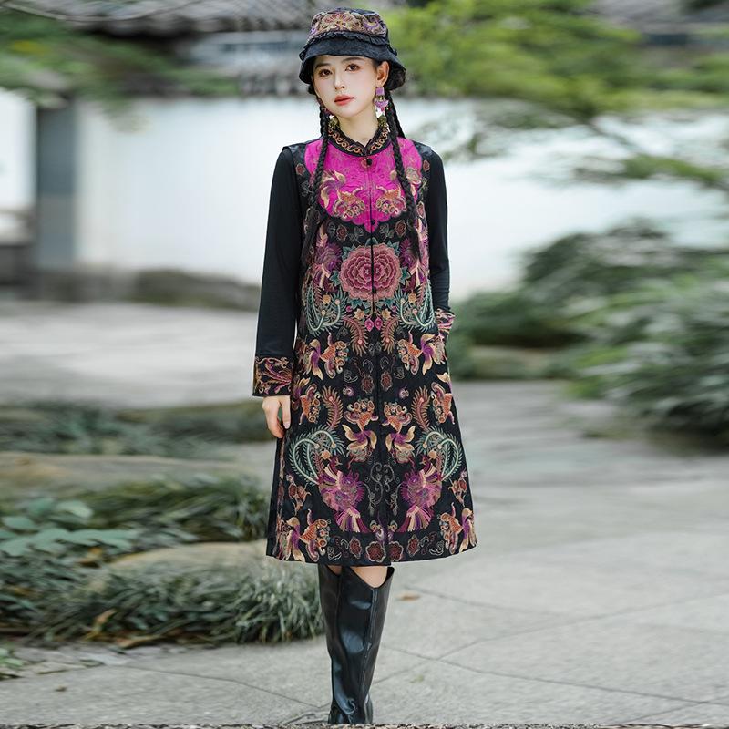 2024 Autumn/Winter Embroidered Mid-Length Ethnic Vest for Women 2XL чорний
2024 Autumn/Winter Embroidered Mid-Length Ethnic Vest for Women 2XL чорний