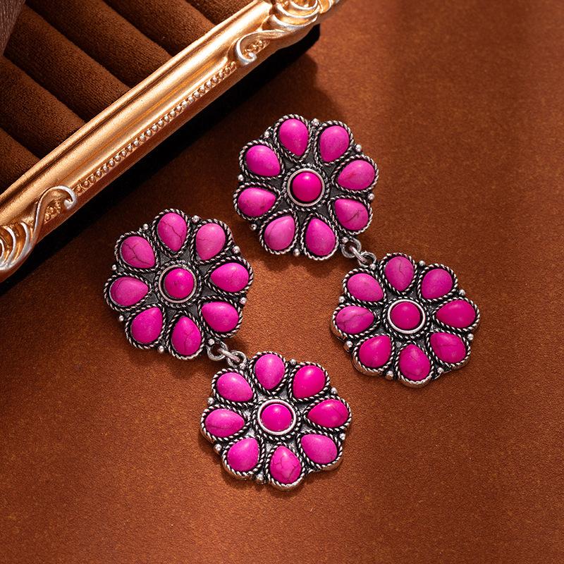 Vintage Turquoise Flower Earrings Women S Exaggerated Temperament Geometric Horseshoe Earrings Bohemian Long Ear Jewelry
Vintage Turquoise Flower Earrings Women S Exaggerated Temperament Geometric Horseshoe Earrings Bohemian Long Ear Jewelry