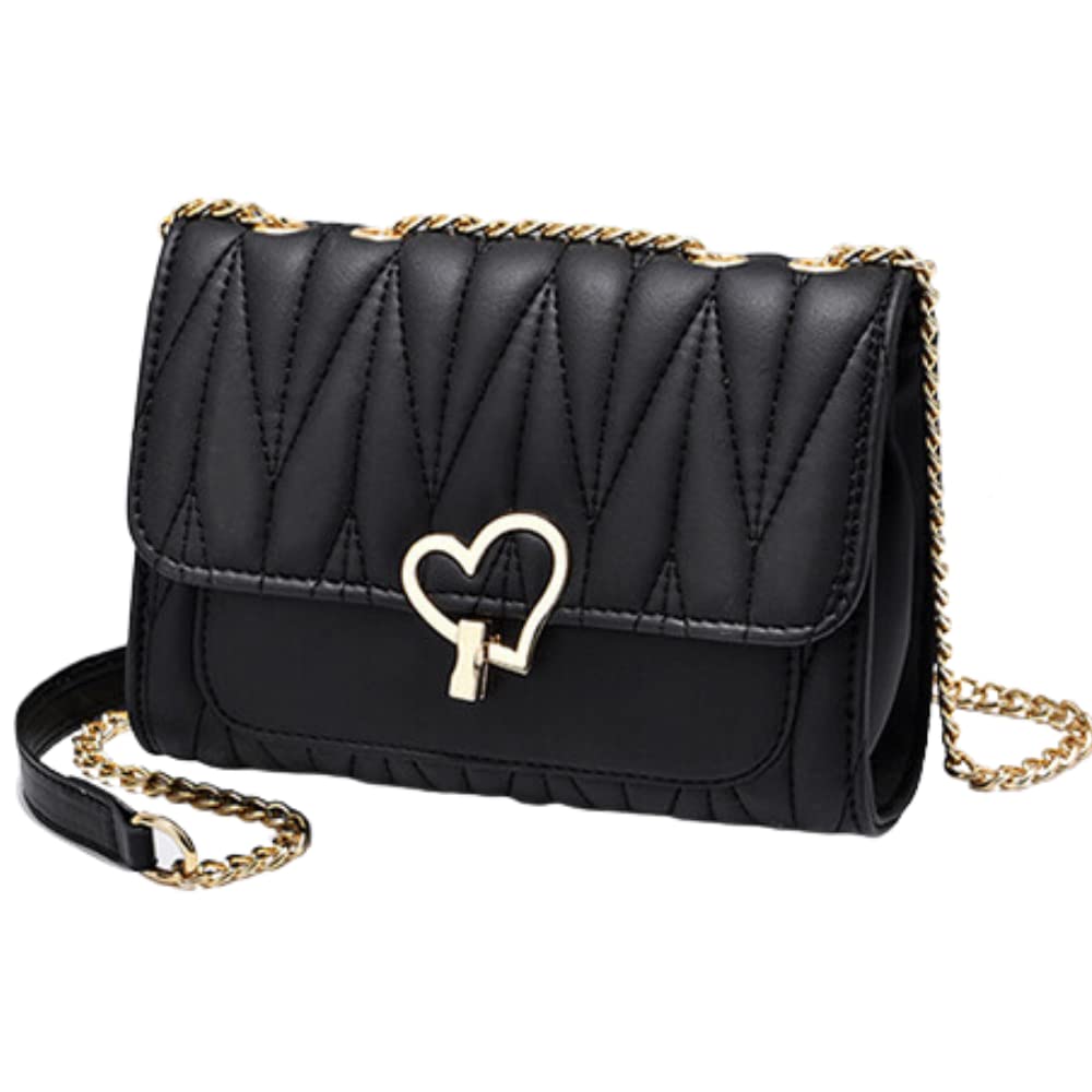 ORIJIRI Women s Crossbody Shoulder Bag with Chain and Heart Pattern (Black)
ORIJIRI Women s Crossbody Shoulder Bag with Chain and Heart Pattern (Black)