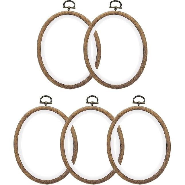 PATIKIL 6x4.7inch Embroidery Hoops, 5Pieces Imitated Wood Oval Frame Cross Stitch Hoop Ring for Embroidery Art Craft Sewing Ornaments Hanging 6x4.7inch
PATIKIL 6x4.7inch Embroidery Hoops, 5Pieces Imitated Wood Oval Frame Cross Stitch Hoop Ring for Embroidery Art Craft Sewing Ornaments Hanging 6x4.7inch