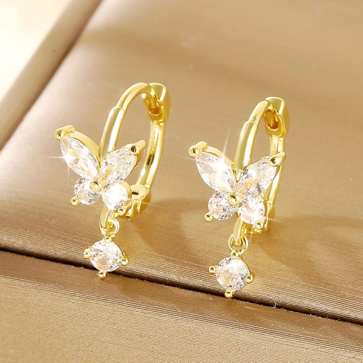 Simple Zircon Butterfly Earrings Round Ear Cuff Sweet Drop Pendant Women Fashion Jewelry
Simple Zircon Butterfly Earrings Round Ear Cuff Sweet Drop Pendant Women Fashion Jewelry