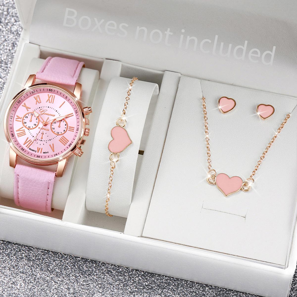 5/6PCS Fashion Women s Quartz Watch Leather Band Analog Wrist Watches Heart Rhinestone Jewelry Set(Without Box)
5/6PCS Fashion Women s Quartz Watch Leather Band Analog Wrist Watches Heart Rhinestone Jewelry Set(Without Box)