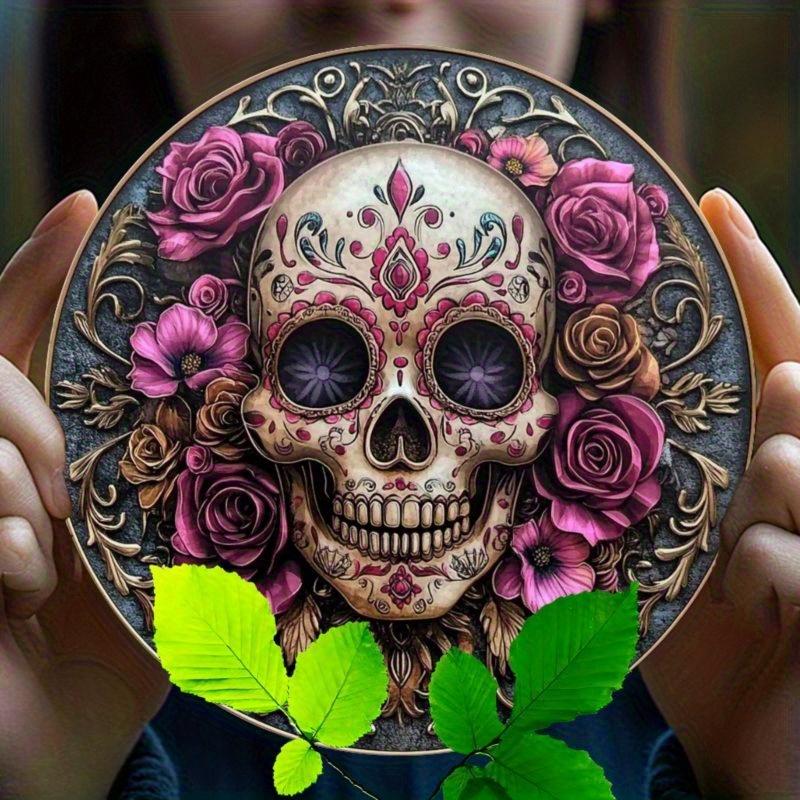 2d flat 20*20cm, Dia De Los Muertos Skull Wreath Wooden Sign Artwork, Traditional Style wooden sign, for Home, Kitchen, Garden, Bedroom, Bar Decor. 20x20cm
2d flat 20*20cm, Dia De Los Muertos Skull Wreath Wooden Sign Artwork, Traditional Style wooden sign, for Home, Kitchen, Garden, Bedroom, Bar Decor. 20x20cm