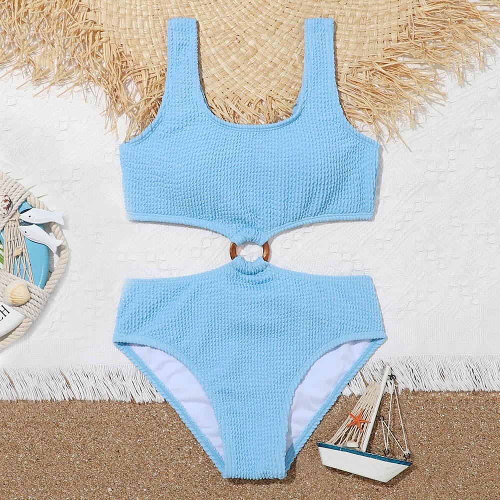 Однотонный текстурированный цельный купальник для девочек, детский купальник с кольцами, купальный костюм с вырезами, монокини для подростков, 2023 г.
Однотонный текстурированный цельный купальник для девочек, детский купальник с кольцами, купальный костюм с вырезами, монокини для подростков, 2023 г.