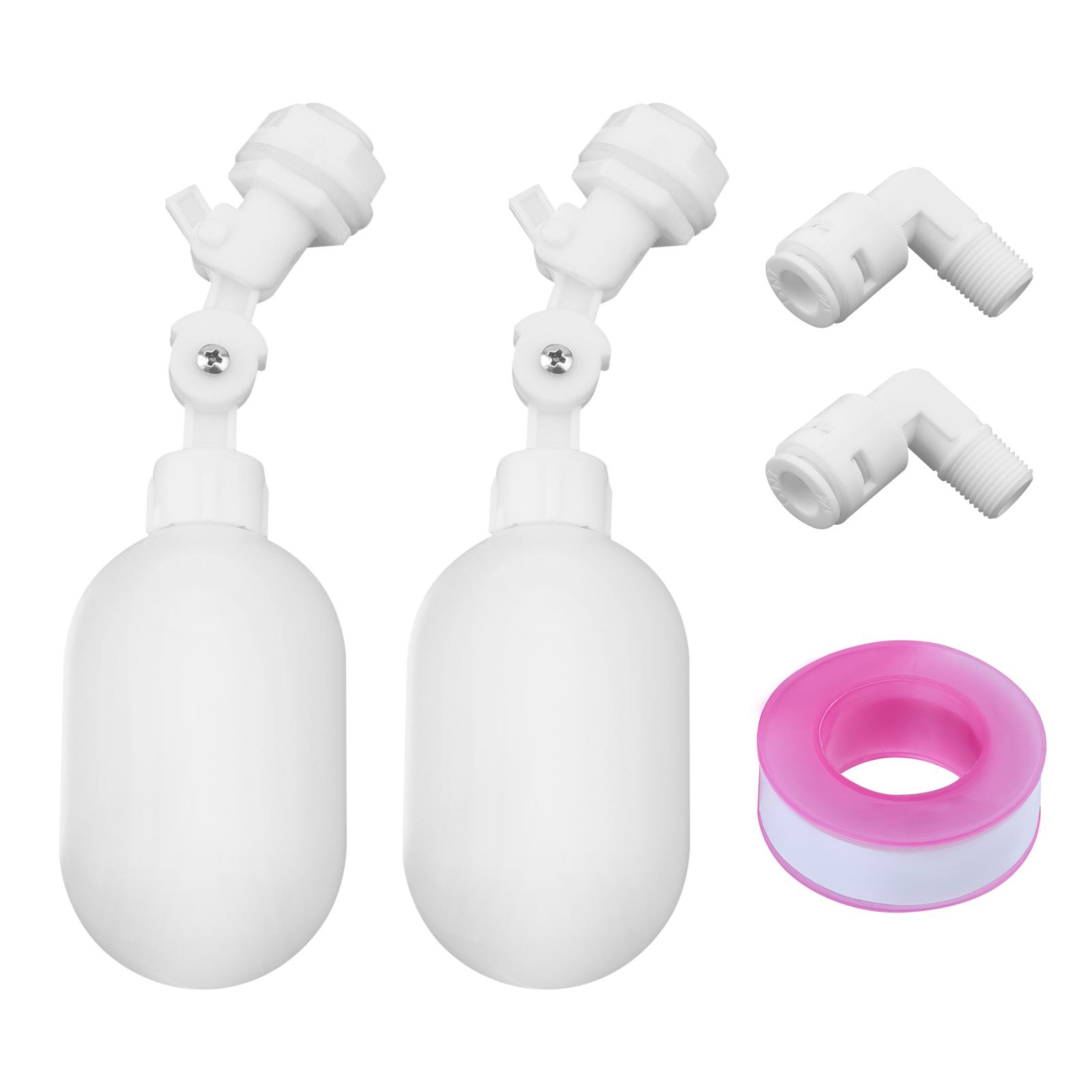 2pcs 1/4 inch Plastic Float Valve Adjustable Auto Fill Float Ball Valve Water Control Switch Inlet for Water Pump / Aquaculture / Reservoir with Tape
2pcs 1/4 inch Plastic Float Valve Adjustable Auto Fill Float Ball Valve Water Control Switch Inlet for Water Pump / Aquaculture / Reservoir with Tape