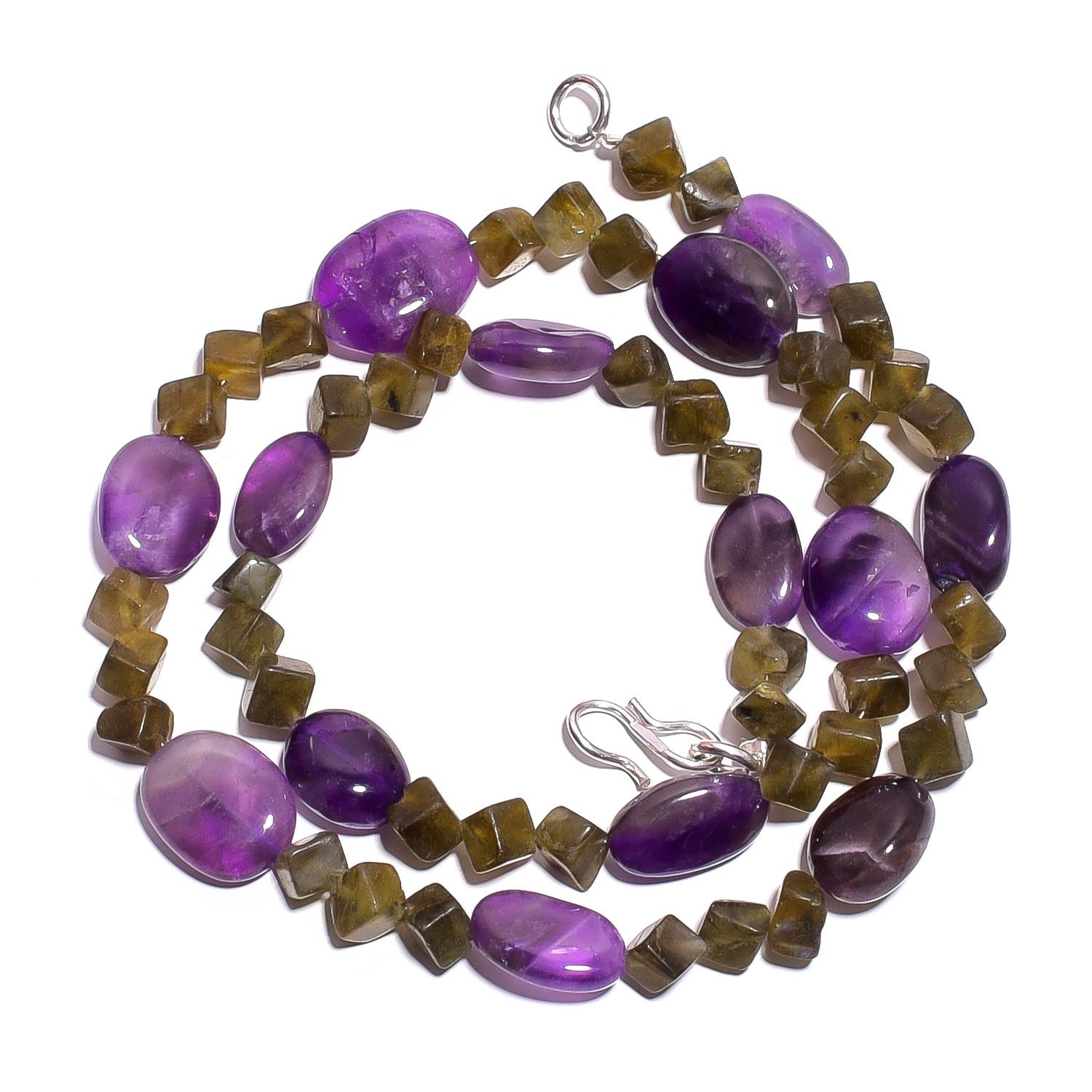 Natural Amethyst Labradorite Gemstone Smooth Beads Necklace 17 UB-4991 UB-4991
Natural Amethyst Labradorite Gemstone Smooth Beads Necklace 17 UB-4991 UB-4991