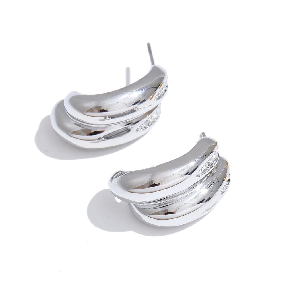 Yhpup High Quality Stainless Steel Zirconia Double-Layer C-Shape Earrings for All Occasions Geometric Daily Jewelry Gift
Yhpup High Quality Stainless Steel Zirconia Double-Layer C-Shape Earrings for All Occasions Geometric Daily Jewelry Gift