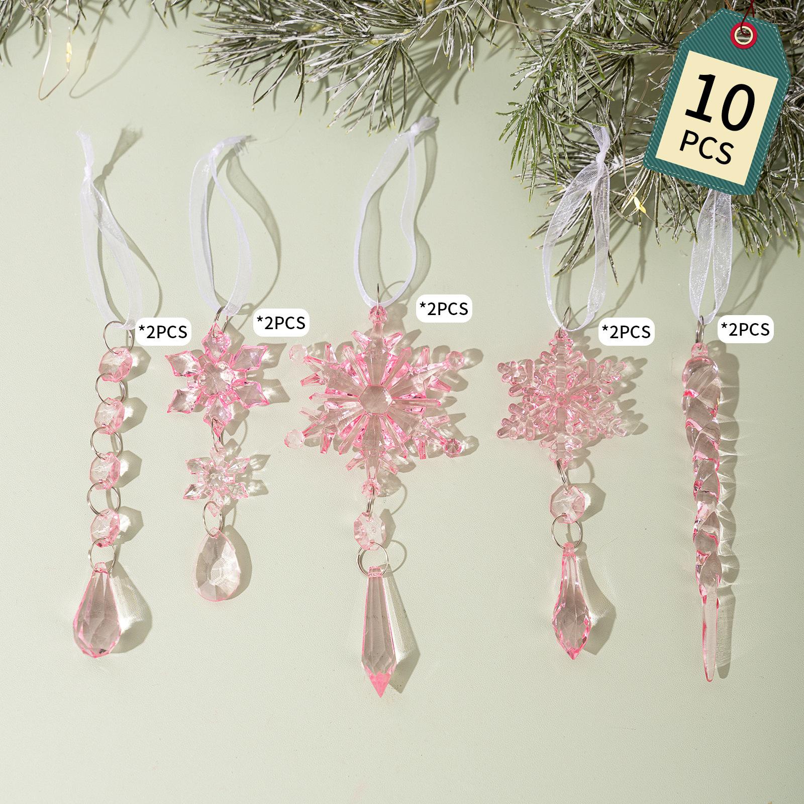 10PCS Christmas Icicle Ornaments with Transparent Snowflakes, Hanging Decor for Xmas Tree рожевий
10PCS Christmas Icicle Ornaments with Transparent Snowflakes, Hanging Decor for Xmas Tree рожевий