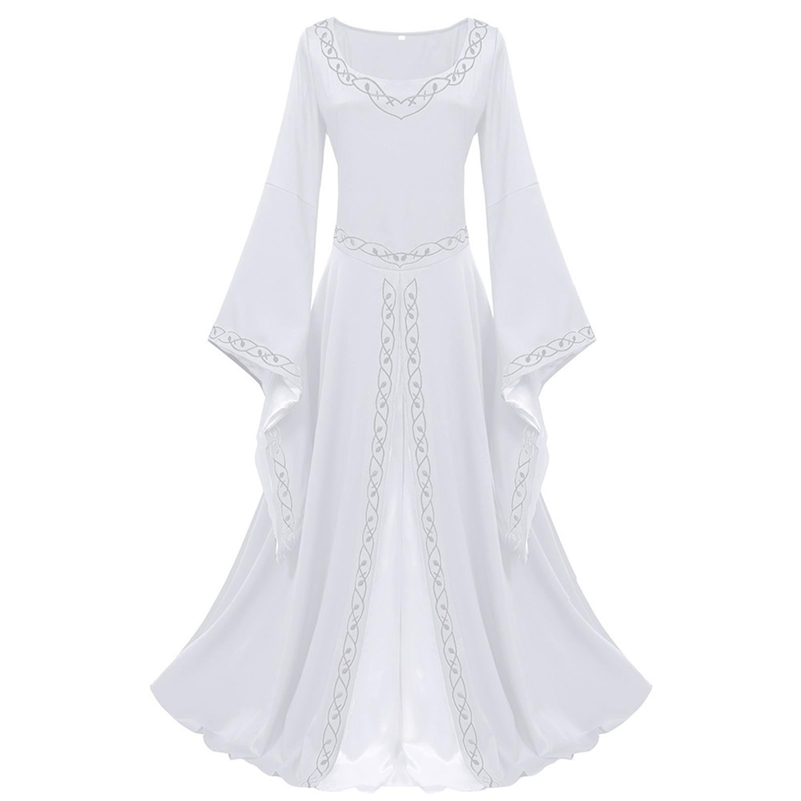 Женское ретро готическое платье Европейское ретро однотонное платье с рукавами-колокольчиками и завышенной талией S белый
Женское ретро готическое платье Европейское ретро однотонное платье с рукавами-колокольчиками и завышенной талией S белый