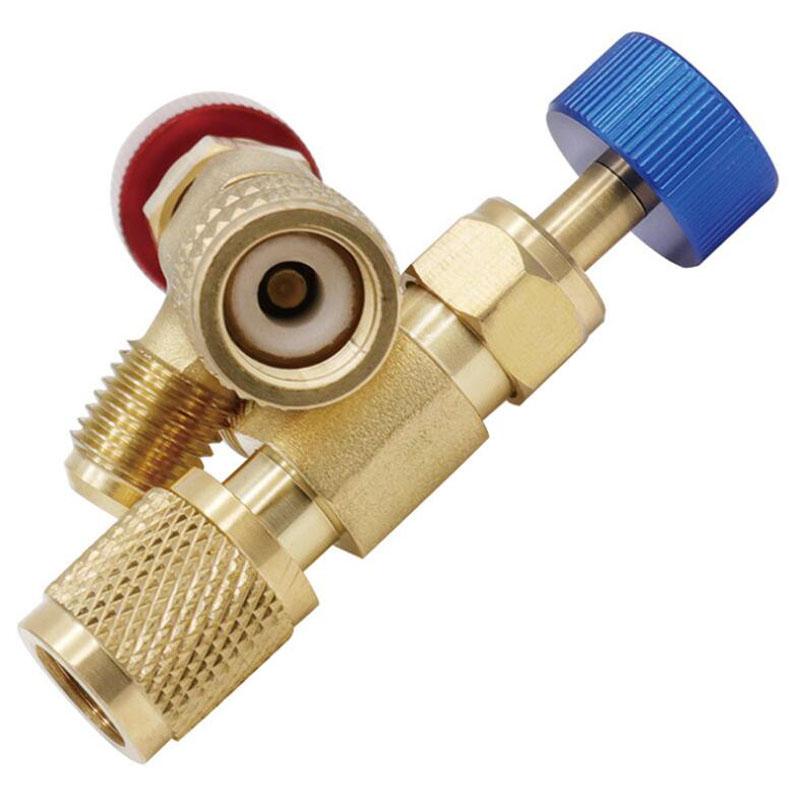 Air Conditioning Refrigeration Safety Valve R410A R22 1/4 Refrigerant Charging Safety Liquid Copper Adapter Hand Tool Parts NO2 
Air Conditioning Refrigeration Safety Valve R410A R22 1/4 Refrigerant Charging Safety Liquid Copper Adapter Hand Tool Parts NO2