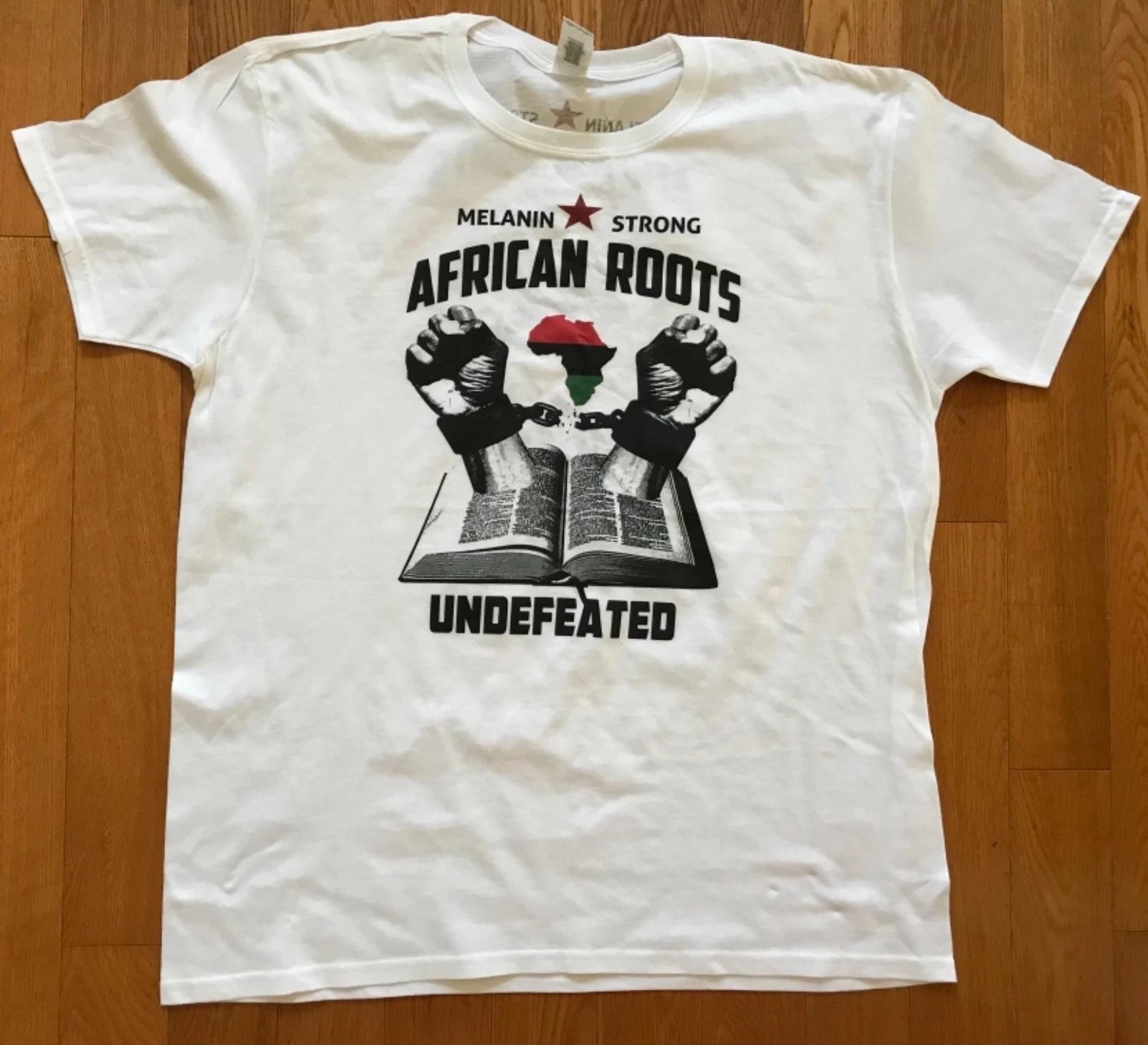 African Roots t-shirt, size XL men’s soft cotton, white, Black History, melanin S
African Roots t-shirt, size XL men’s soft cotton, white, Black History, melanin S
