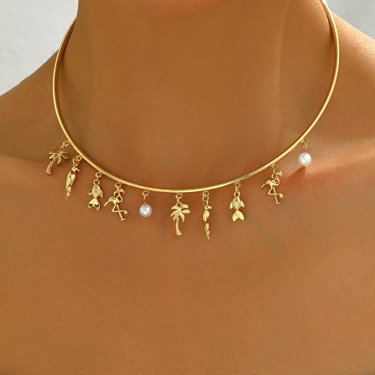 Geometric European and American Style Women s Necklace Simple Flamingo Coconut Tree Inlaid Pearl Special-Interest Design Collar All-Match Necklace XL5567
Geometric European and American Style Women s Necklace Simple Flamingo Coconut Tree Inlaid Pearl Special-Interest Design Collar All-Match Necklace XL5567