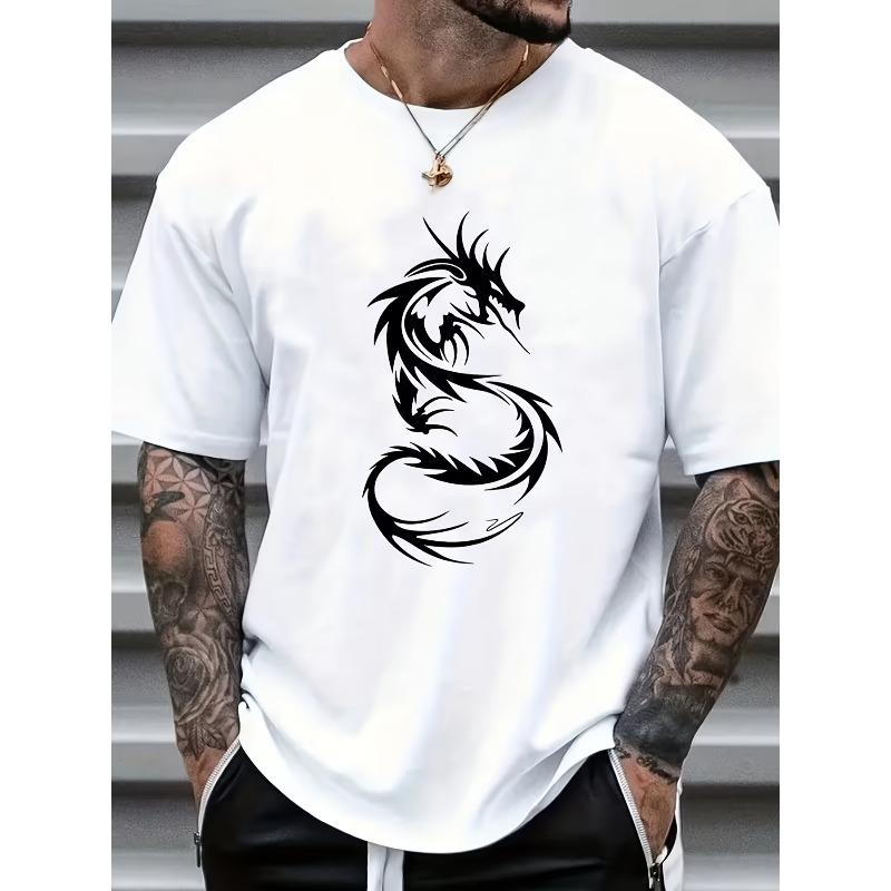 European sizes Men S White Dragon Print Graphic T-Shirt | Regular Fit, Short Sleeve, Round Neck, Non-Stretch Fabric, Crew Neck 4XL білий
European sizes Men S White Dragon Print Graphic T-Shirt | Regular Fit, Short Sleeve, Round Neck, Non-Stretch Fabric, Crew Neck 4XL білий