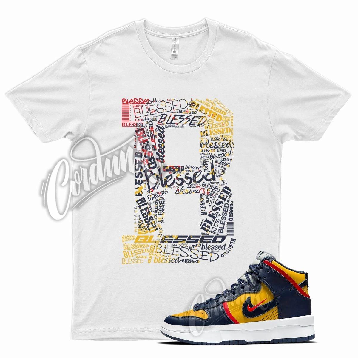 White BLESSED Shirt for N Dunk High Michigan Varsity Maize Nidnight Navy Red 4XL
White BLESSED Shirt for N Dunk High Michigan Varsity Maize Nidnight Navy Red 4XL