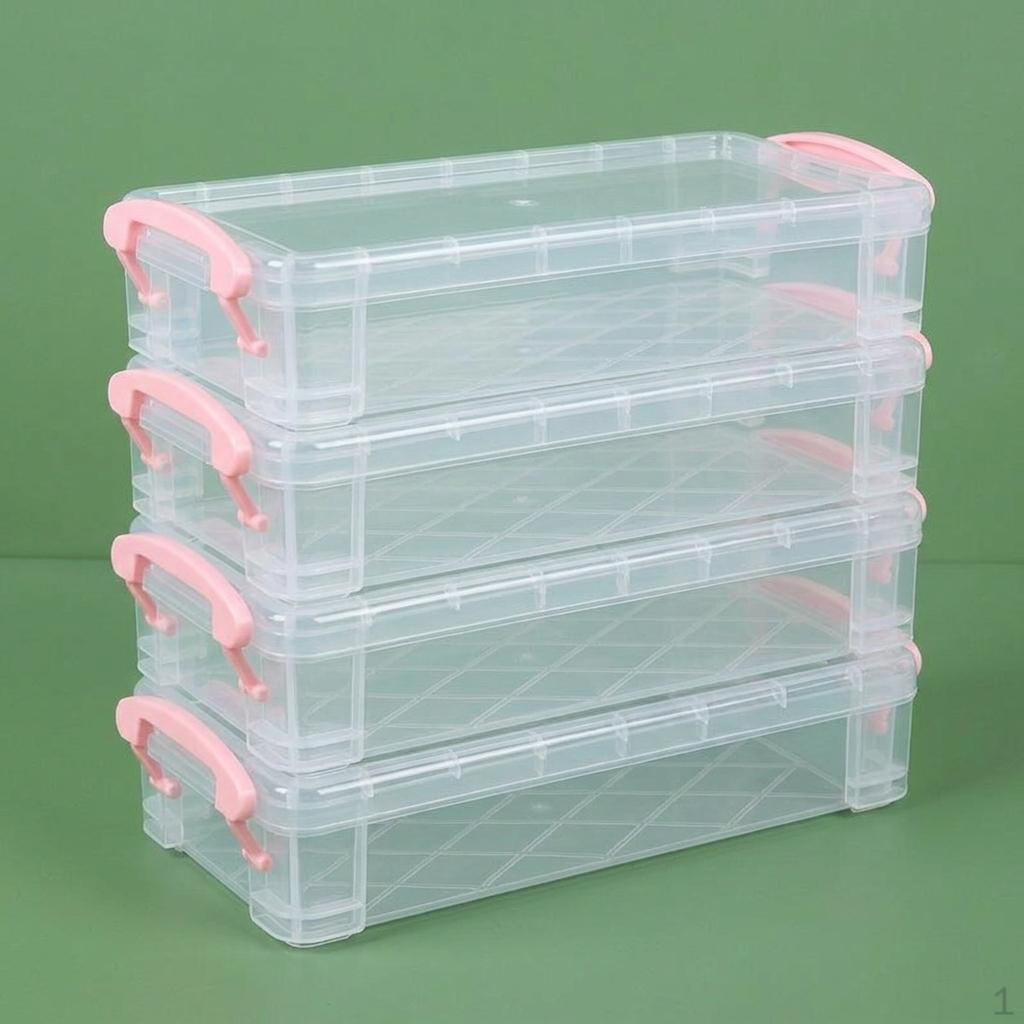 4 Clear Storage Boxes for Stationery with Buckle Closures, Stackable Pencil Cases, Ideal розовый
4 Clear Storage Boxes for Stationery with Buckle Closures, Stackable Pencil Cases, Ideal розовый